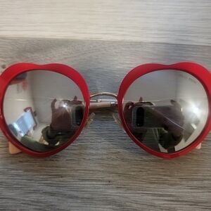 Miu Miu Red Heart-Shaped Sunglasses